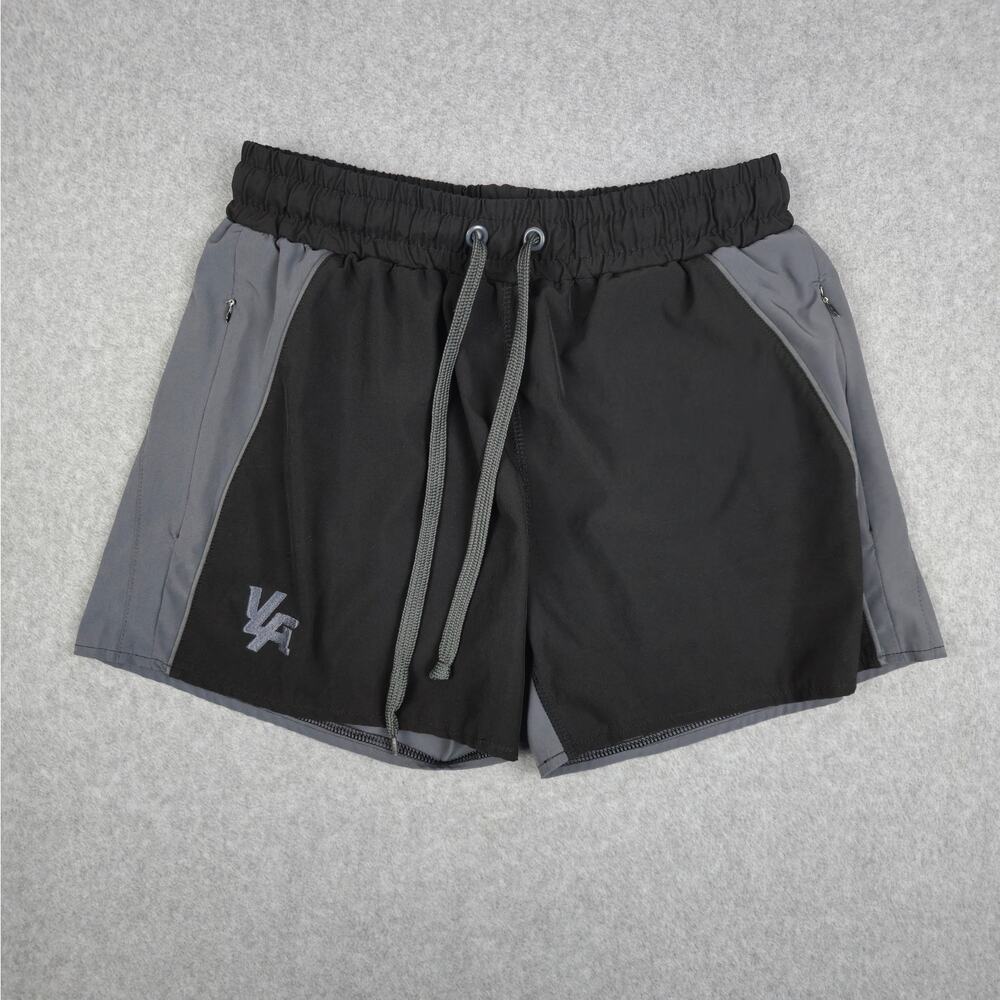YoungLA Mens Medium Black Gray 101 Bodybuilding Short Shorts Pockets Drawstring